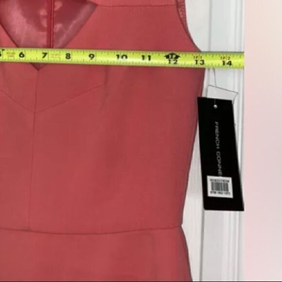 Nordstrom French Connection NWT A-line Dress Key Hole  Vibrant Pink - Picture 3 of 5